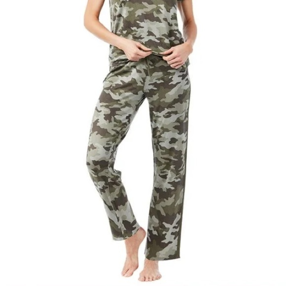 Lucky Brand Green Camo Print Super Soft Pajama PJ Lounge Pants Medium - Picture 11 of 11